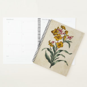 Vintage botanische Blume Planer