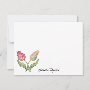 Vintage botanische Blume Tulip Mitteilungskarte