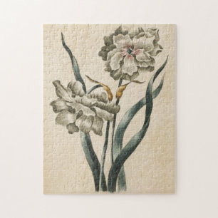 Vintage botanische Blumennarzisse Puzzle