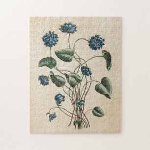 Vintage Botanische Blumenviolette Puzzle