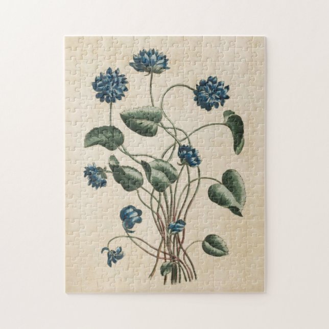 Vintage Botanische Blumenviolette Puzzle (Vertikal)
