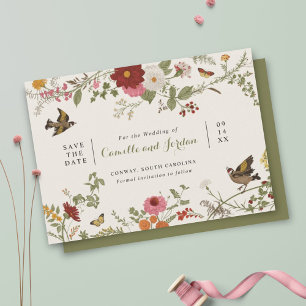 Vintage Botanische Blumige Hochzeitseinladung Vora