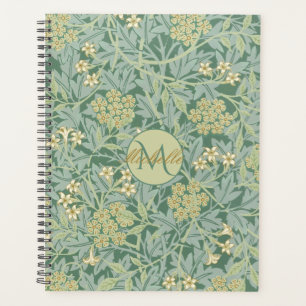 Vintage botanische Blüten Aquamarin und grün Planer
