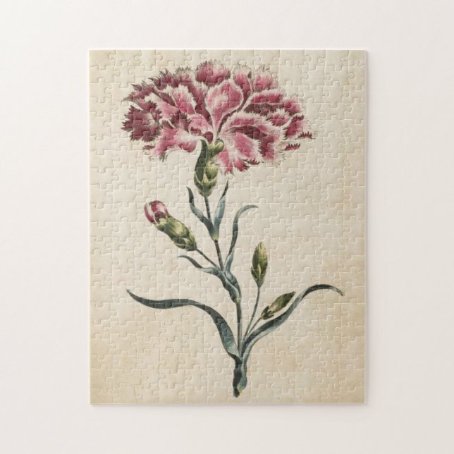 Vintage botanische Blütenkarnation Puzzle (Vertikal)
