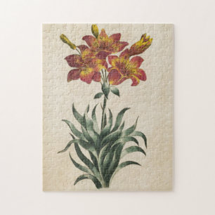Vintage botanische Blütenlilie Puzzle