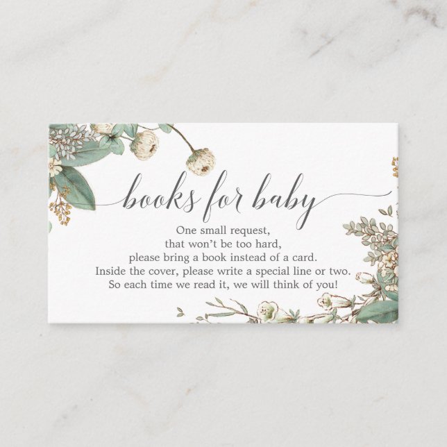 Vintage Botanische Buchungsanfrage Kinderdusche Begleitkarte (Vorderseite)