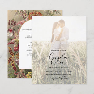Vintage-Botanische-Burgunderrote-Blumen-Hochzeitse