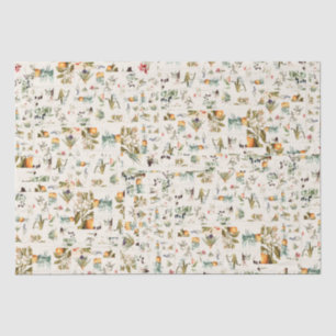 Vintage botanische Collage Seidenpapier
