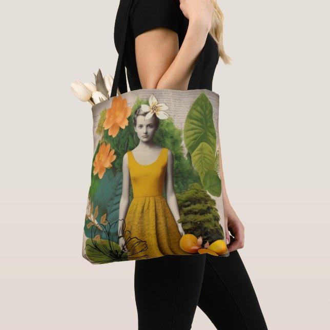Vintage Botanische Collage Tote Bag (Von Nahem)