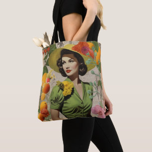 Vintage Botanische Collage Tote Bag