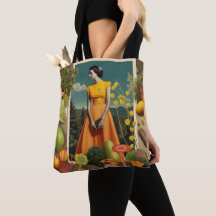 Vintage Botanische Collage Tote Bag