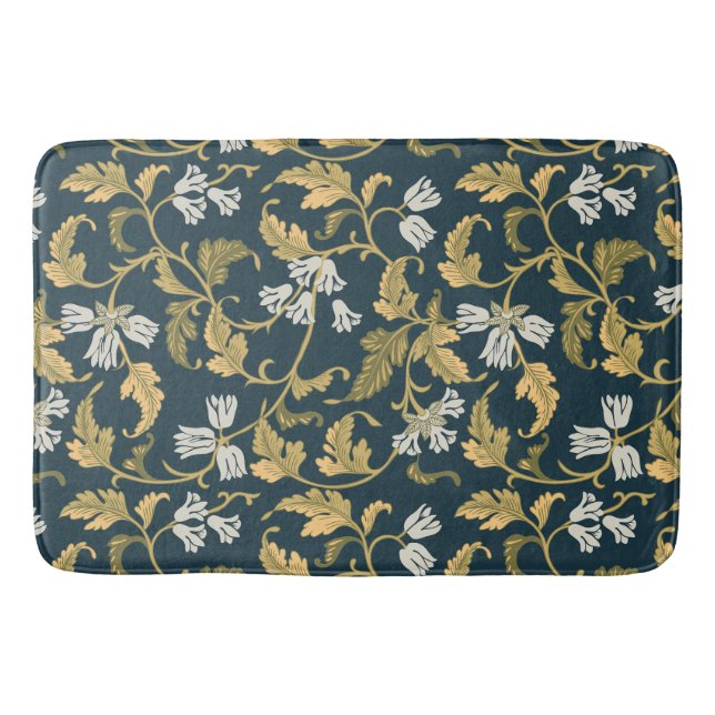 Vintage botanische Eleganz Badematte (Vorderseite)