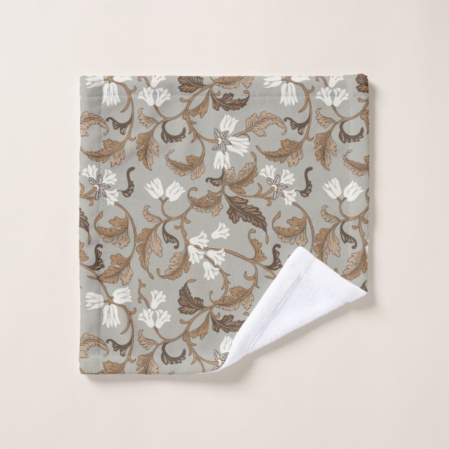 Vintage botanische Eleganz Badhandtuch Set (Waschlappen)