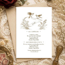 Vintage Botanische Eleganz Details Beilagekarte