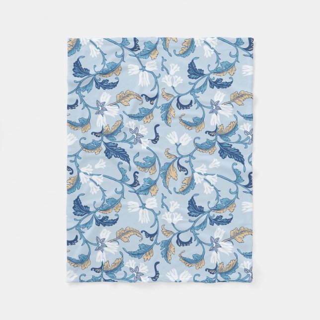 Vintage botanische Eleganz Fleecedecke (Vorderseite)