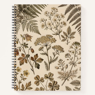 Vintage Botanische Exemplare Kräuter Wandkunst Dru Notizbuch