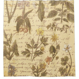 Vintage botanische Flora Duschvorhang