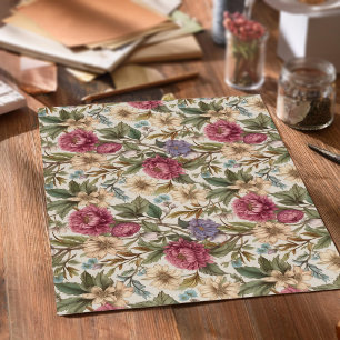 Vintage botanische Flora Seidenpapier