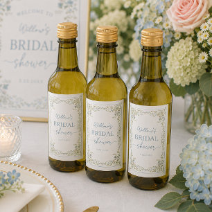 Vintage Botanische Florale Brautparty-Weinetikette Weinetikett