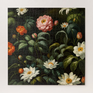 Vintage botanische florale Gartenstillleben Puzzle