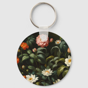 Vintage botanische florale Gartenstillleben Schlüsselanhänger
