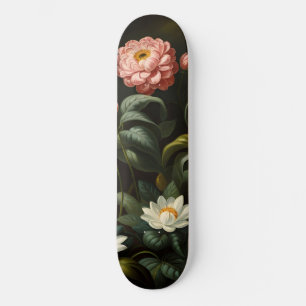 Vintage botanische florale Gartenstillleben Skateboard