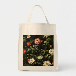 Vintage botanische florale Gartenstillleben Tragetasche