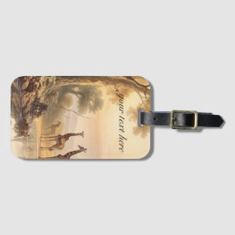 Vintage botanische Giraffen, anpassbar Gepäckanhänger