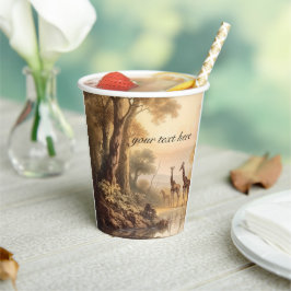 Vintage botanische Giraffen, anpassbar Pappbecher