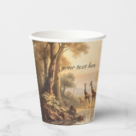 Vintage botanische Giraffen, anpassbar Pappbecher