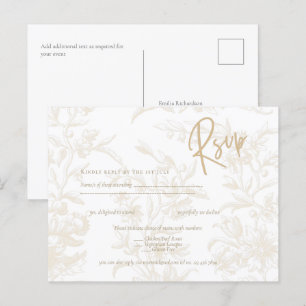 Vintage BOTANISCHE GOLDENE Hochzeits-Einladung Postkarte