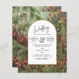 Vintage Botanische Grüne Terrakotta Hochzeit einla