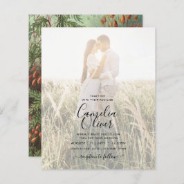 Vintage Botanische Grüne Terrakotta Hochzeit einla