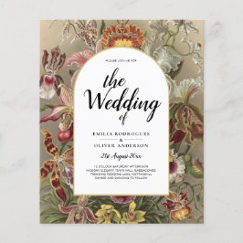 Vintage Botanische Hochzeit in Burgund Flyer