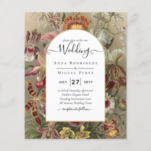 Vintage Botanische Hochzeit in Burgund Flyer