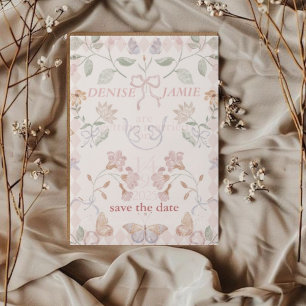 Vintage botanische Hochzeit Speichern Sie das Date