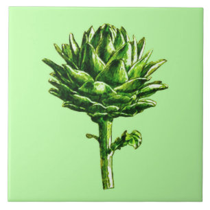 Vintage botanische Illustration, Artichoke Fliese