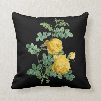Vintage botanische Illustration der gelben Rose Kissen