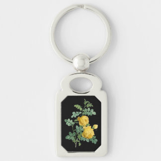 Vintage botanische Illustration der gelben Rose Schlüsselanhänger