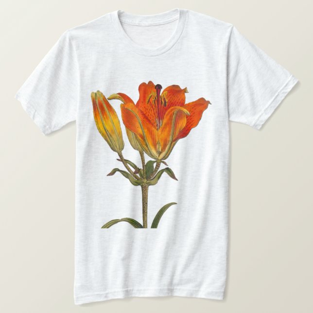 VINTAGE BOTANISCHE ILLUSTRATION VON LILIEN T-Shirt (Design vorne)