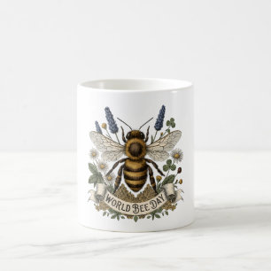 Vintage-Botanische-Illustration zum Welttag der Bi Kaffeetasse