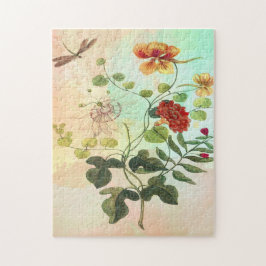 Vintage botanische Illustrations-Blumen-mit Puzzle
