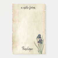 Vintage botanische Iren auf Pergament mit Namen
