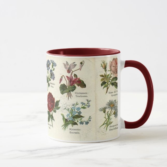 Vintage botanische Karten-Tasse Tasse (Rechts)