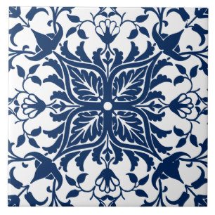 Vintage botanische Keramik Fliese