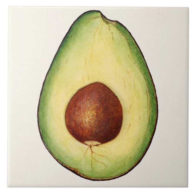 Vintage botanische Keramik Fliese (Vorderseite)