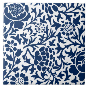 Vintage botanische Keramik Fliese