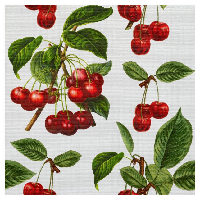 Vintage Botanische Kirschen Stoff (Muster)