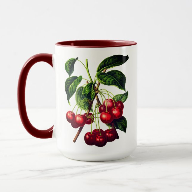 Vintage Botanische Kirschen Tasse (Links)