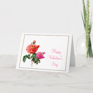 Vintage botanische Kunst Rosenblüten Valentinstag Feiertagskarte